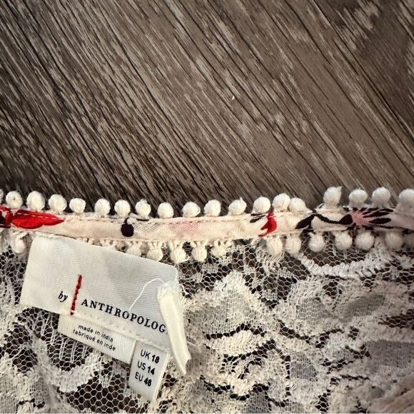 By Anthropologie Puff-Sleeved Lace Buttondown - Picture 8 of 9